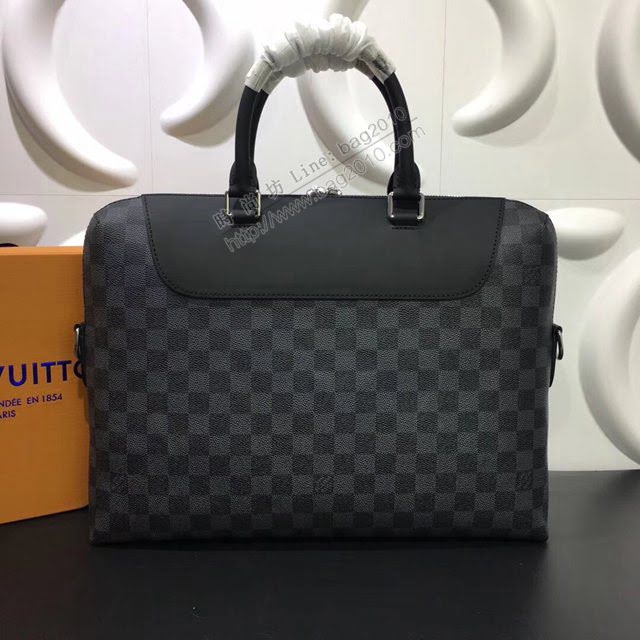 lv新款包包 路易威登Porte-Documents Jour公事包 Damier Cobalt帆布 lv時尚商務男士公事包  ydh3896